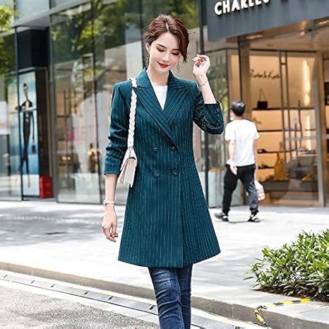 Amazon Co Jp レディーススーツトレンチコート Wxxスーツの襟ネクタイウエストバンドウエストスリットウインドブレーカーロングカーディガンジャケット 色 Navy Blue サイズ Xxxxl ホーム キッチン