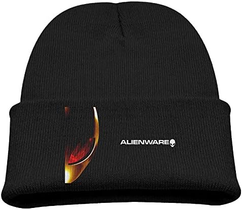 TINGHAO Alienware Logo Winter Knit Cap Beanie Cap For Kids Black