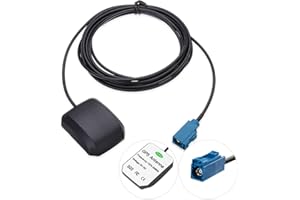 POBADY Car GPS Antenna 1575.42MHz Fakra C Adapter Straight 28DBi with 3M GPS Fakra Antenna Magnetic Base for Car Vehicles GPS Navigation System GPS Receivers Car DVR