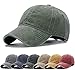 Unisex Vintage Washed Distressed Baseball-Cap Twill Adjustable Dad-Hat (A18-Army Green(New))