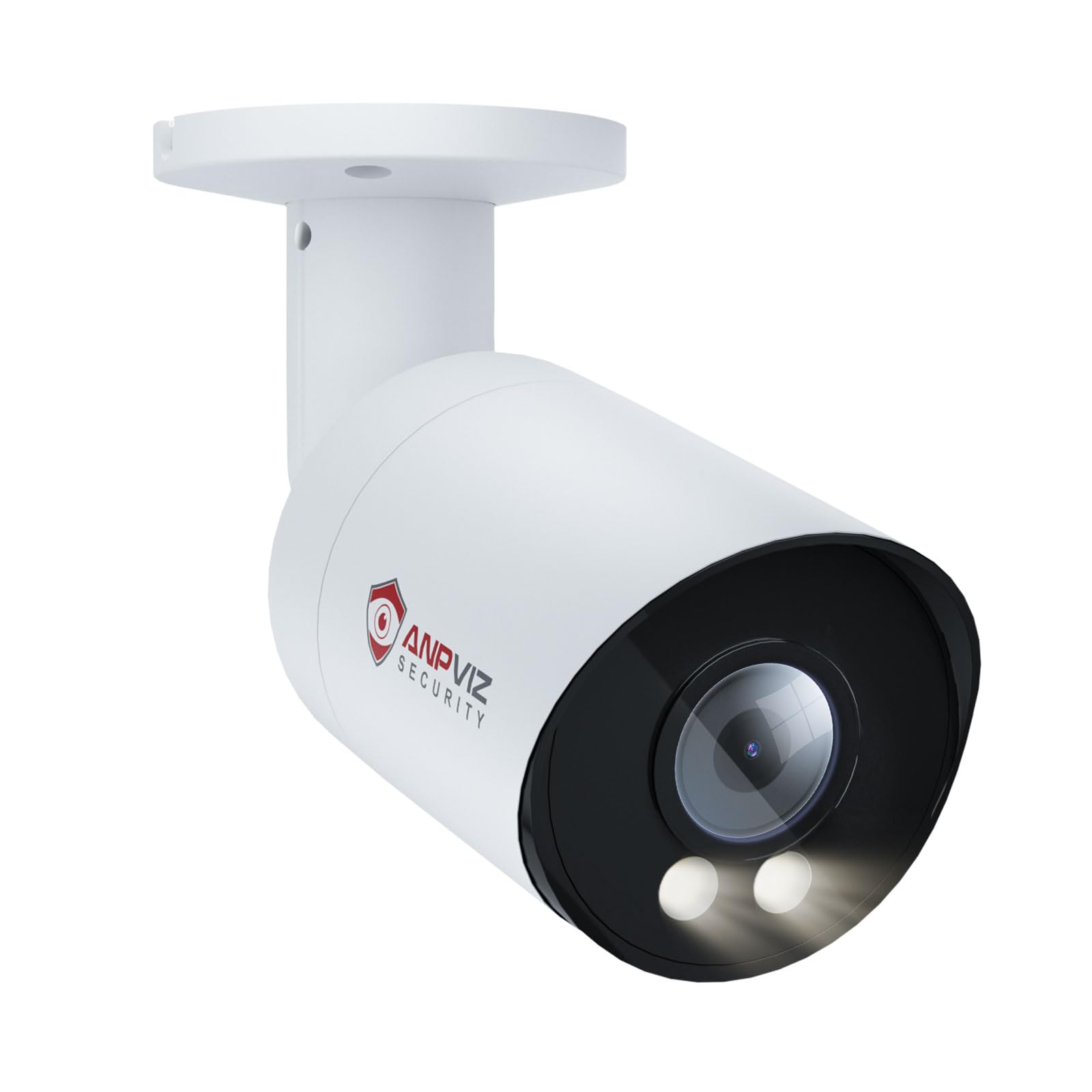 Anpviz 4K POE Camera Outdoor, 8MP Bullet POE IP Camera with Human/Vehicle Detection, Security Bullet Camera with 2.8mm Lens, Smart Dual Light Color Night Vision, White(U Series)