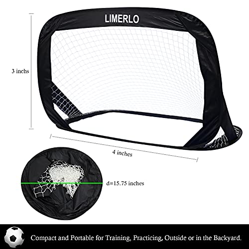 limerlo Portable Pop Up Soccer Goals Kids Soccer Net Foldable