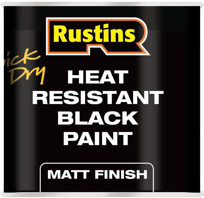 Rustins Quick Dry Heat Resistant Black Paint 250ml for Grills Metal Wood