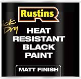 Rustins Quick Dry Heat Resistant Black Paint 250ml for Grills Metal Wood