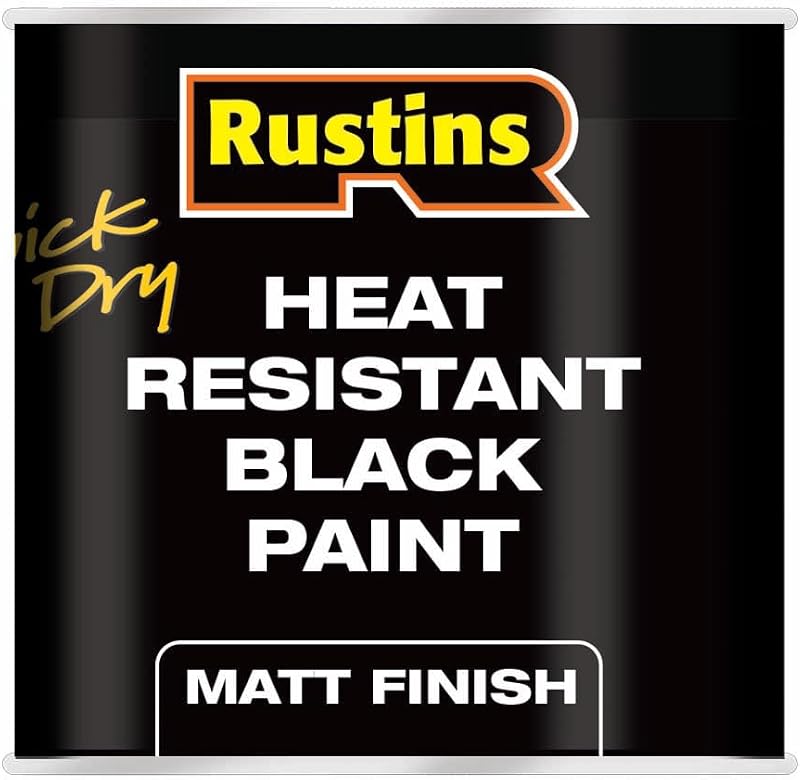 Rustins Quick Dry Heat Resistant Black Paint 250ml for Grills Metal Wood