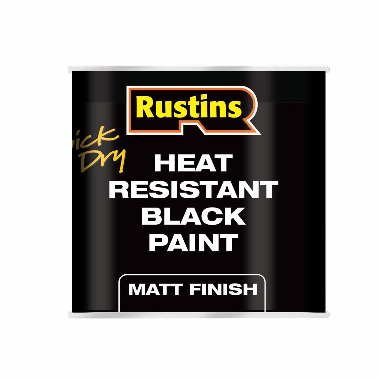 RUSTINS HRMB250 Quick Dry BlackPaint, Heat Resistant Black Paint 250ml