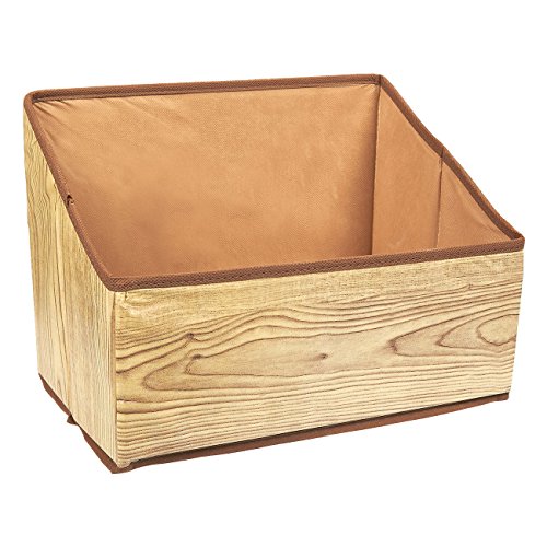 2 Piece Set of Storage Bins - Collapsible Fabric Storage Basket Boxes for Kids Toy Storage, Dog Toy Storage, Bathroom Storage, Brown - 13.2 x 9.5 x 8.7 Inches