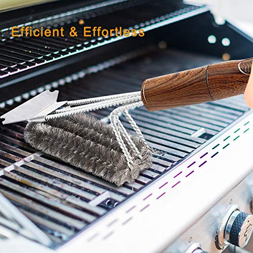 grilljoy 4PC Heavy Duty Grill Brush and Scraper with Carrying Bag