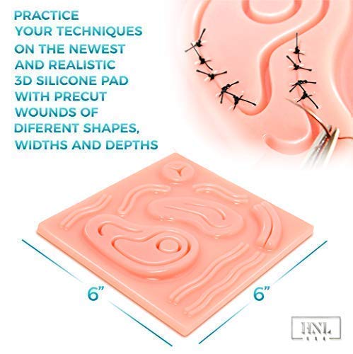 image for HNL USA Suture KIT – Practice Emergency Medical Sutures with 3D Sili