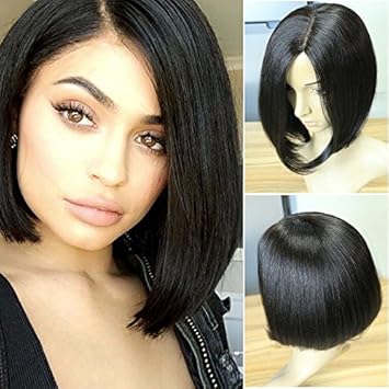 Amazon Com Maoyuan Hair Straight Short Bob Hair Glueless Lace