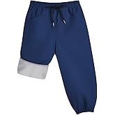 QBK Toddler Snow Pants Kids Fleece Lined Waterproof Ski Pants For Boys And Girls