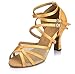 CRC Women's Stylish Peep Toe Mesh Satin Ballroom Morden Salsa Latin Tango Party Wedding Professional Dance Sandals