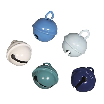 Rayher Hobby 25098000 Metallglöckchen, 19 mm Ø, 5 Stück, blau mix