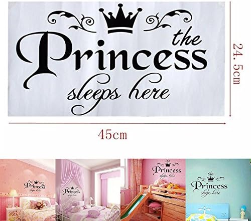 JackLook Little Princess Room Wall Decor Stickers " The Princess Sleeps Here" Kids Room Decoration Stickers. Sweet Dreams Memo