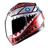 WOW Motorcycle Full Face Helmet Street Bike BMX MX Youth Kids Shark Red