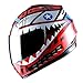 WOW Motorcycle Full Face Helmet Street Bike BMX MX Youth Kids Shark Red,M (51-52 CM,19.7/20.3 Inch);