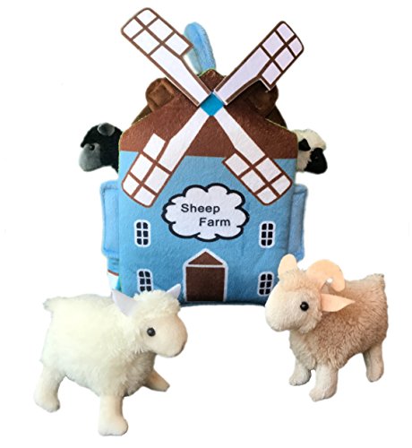 ADORE 12" Windmill Sheep Farm House Stuffed Animal Plush Playset