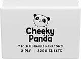 The Cheeky Panda Bamboo V Fold Paper Towels 3200 Sheets 2 Ply 215x215 view 2