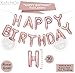 Rose Gold Happy Birthday Balloons – 13 Pieces, 16 inch | Rose Gold Balloon for Birthday Decorations | Rose Gold Happy Birthday Banner | Rose Gold Latex Balloons with Star Foil Balloons for Birthday