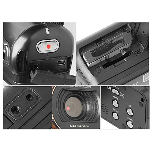 Video Camera Camcorder 24MP 2.7 Inch HD 1080P Digital Camcorder,16X Digital Zoom Camera Recorder with 270 Degrees Rotatable Screen Rechargeable Battery YouTube Vlogging Camera
