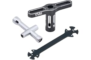 PYFORE 3pce 17mm Wheel Hex Wrench 4/5/5.5/7mm Small Sleeve Hex Socket Wheel Spanner Tool for 1/8 1/10 RC Car Truck Crawler Truggy Buggy Tires Tyre