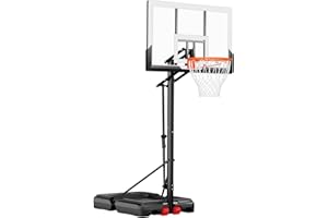 MAYFIRE Basketball Hoop Outdoor with 45 Inch Shatterproof Backboard, Portable Basketball Goal System 4.8-10ft Height Adjustable for Kids, Youth, Adults, Backyard/Driveway/Indoor
