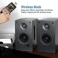 1byone powered bluetooth classic bookshelf speaker