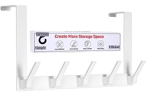 Optish Over The Door Hooks - Towel Rack & Clothes Hanger for Bathroom (White, 1 Pack)
