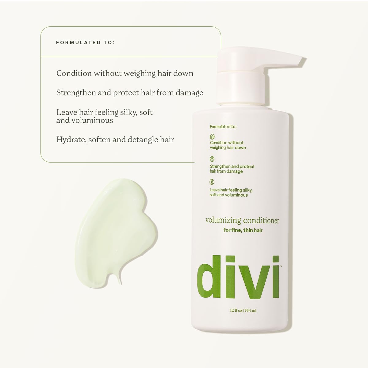 Divi Shampoo and Conditioner Set for Women and Men - Hair Care Duo for All Hair Types, Adds Volume, Lift, and Bounce, Strengthens and Nourishes Hair - Full Size, 2 x 12 Fl Oz