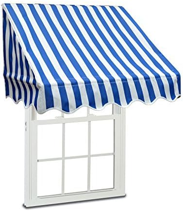 Aleko 8 X 2 Window Awning Door Canopy 8-Foot Decorator Awning, Blue And White by Alekoa