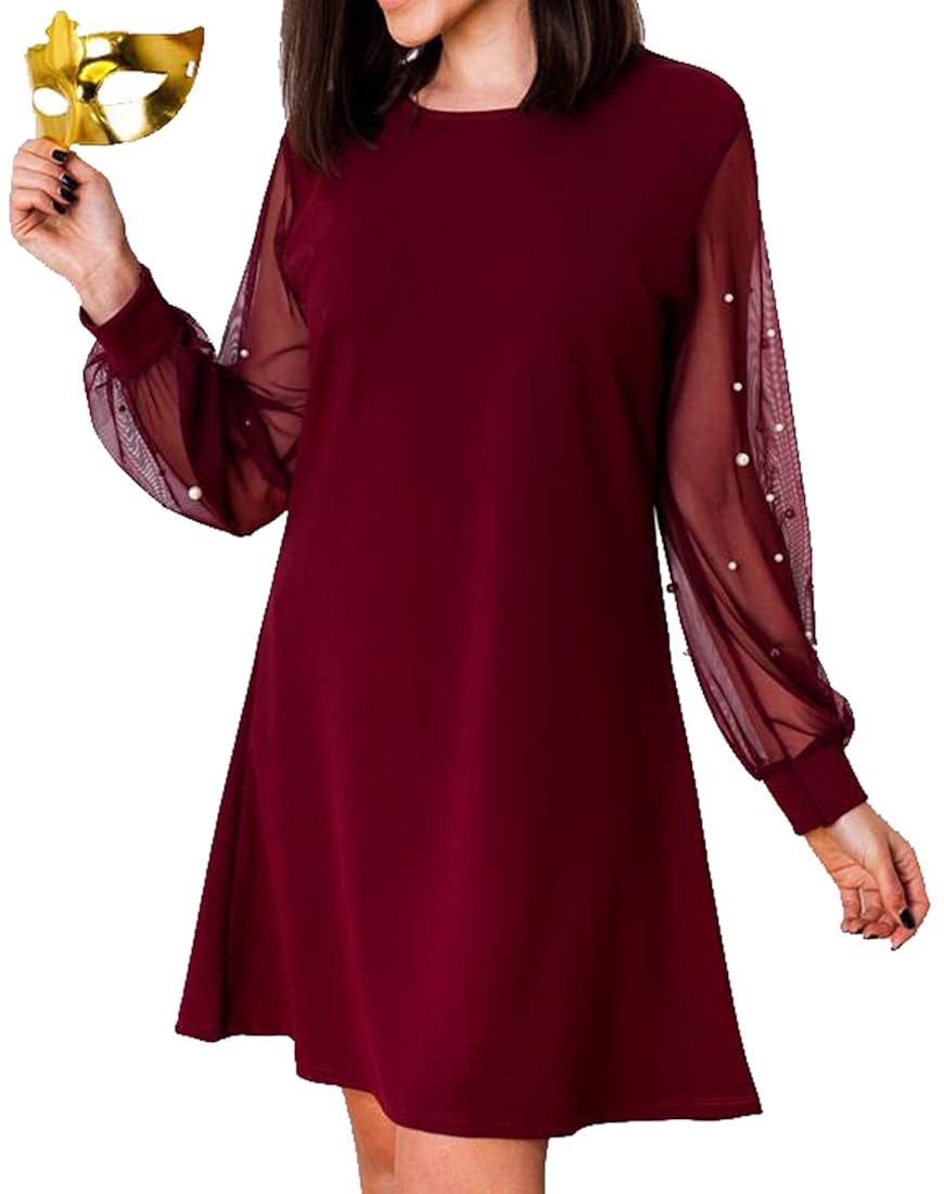 red mesh t shirt dress