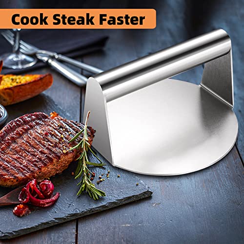 Koicarpe Burger Press Stainless Steel Burger Smasher Tool Smooth