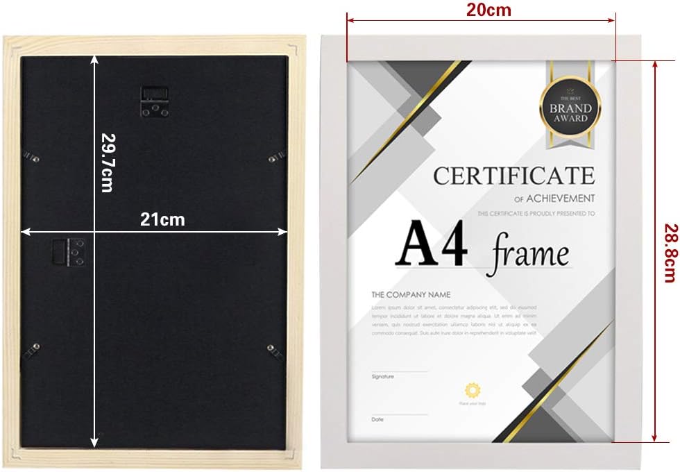 SILD White A4 Frames Plexiglass Window Photo/Picture Frames, Poster
