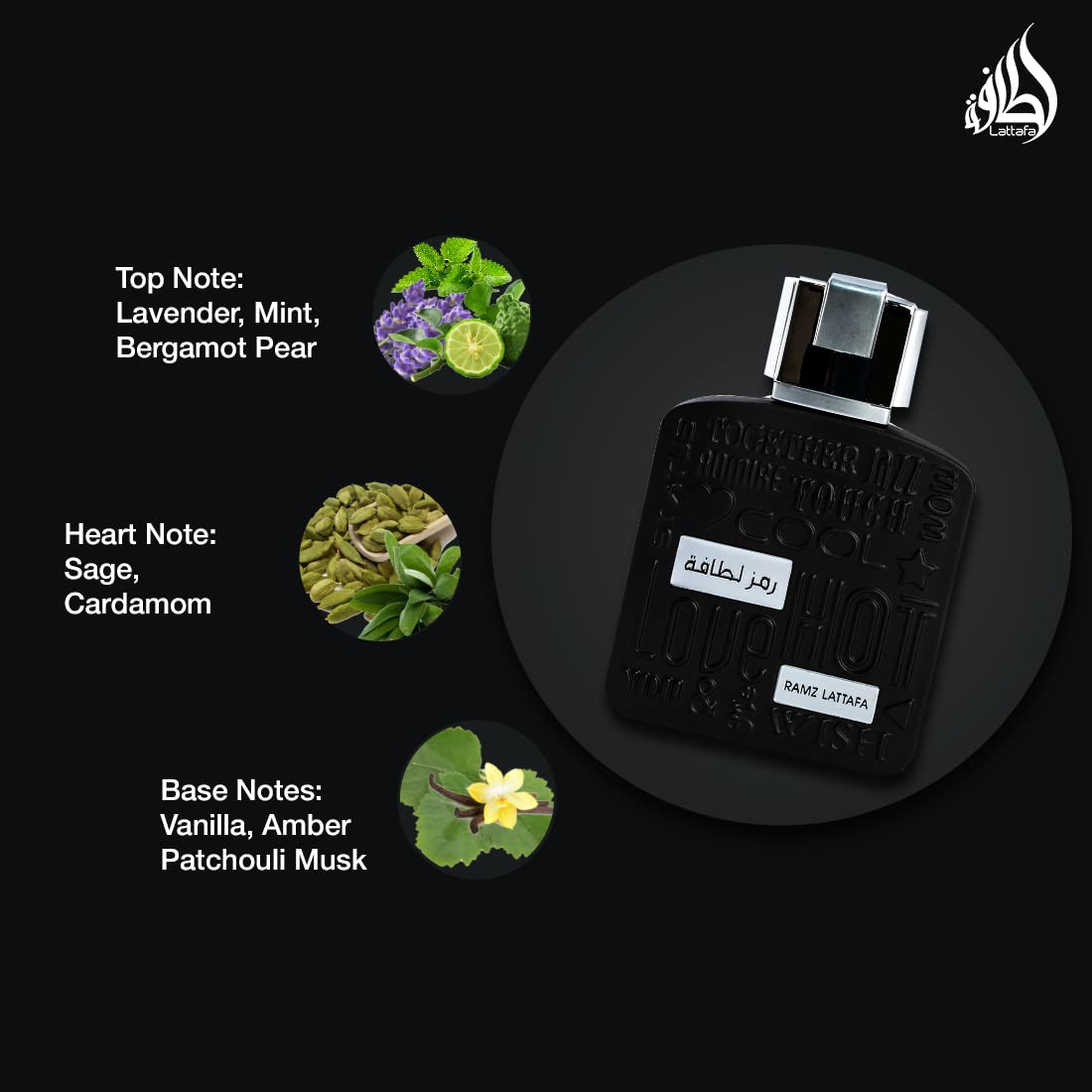 Lattafa Ramz Silver for Unisex Eau de Parfum Spray, 3.4 Ounce / 100 ml
