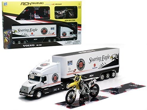 Volvo VN-780 1/32 scale with 1/12 scale Suzuki RM-Z 450 #94 Ken Roczen Set by New Ray 14295 by Volvo Suzuki
