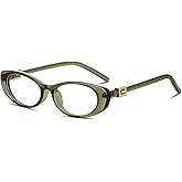 YMRFW Oval Blue Light Blocking Glasses for Women Retro 90s Glasses Computer TV Eyeglasses Anti Eyestrain