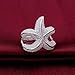 Happy Gogou Fashion 925 Silver Plated Jewelry Chic Curvy Starfish Lovely Party Ring Size 7 8 (7)
