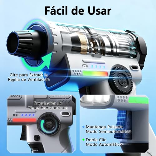 yAyusi Rechargeable Electric Dust Collector,130000 RPM High Power Electric Air Dust Collector,with LED,Continuous Speed Control,Suitable for Outdoors,Home and Cars
