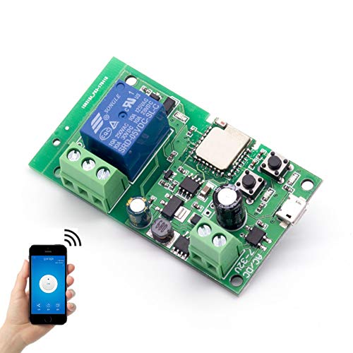 Módulo Relé Wifi funziona con Alexa/Google Home/Sonoff/Ewelink/IFTTT, Interruttore WiFi per fai-da-te qualsiasi dispositivo per la casa intelligente - porta del garage, luce, ventilatore (ST-DC1)
