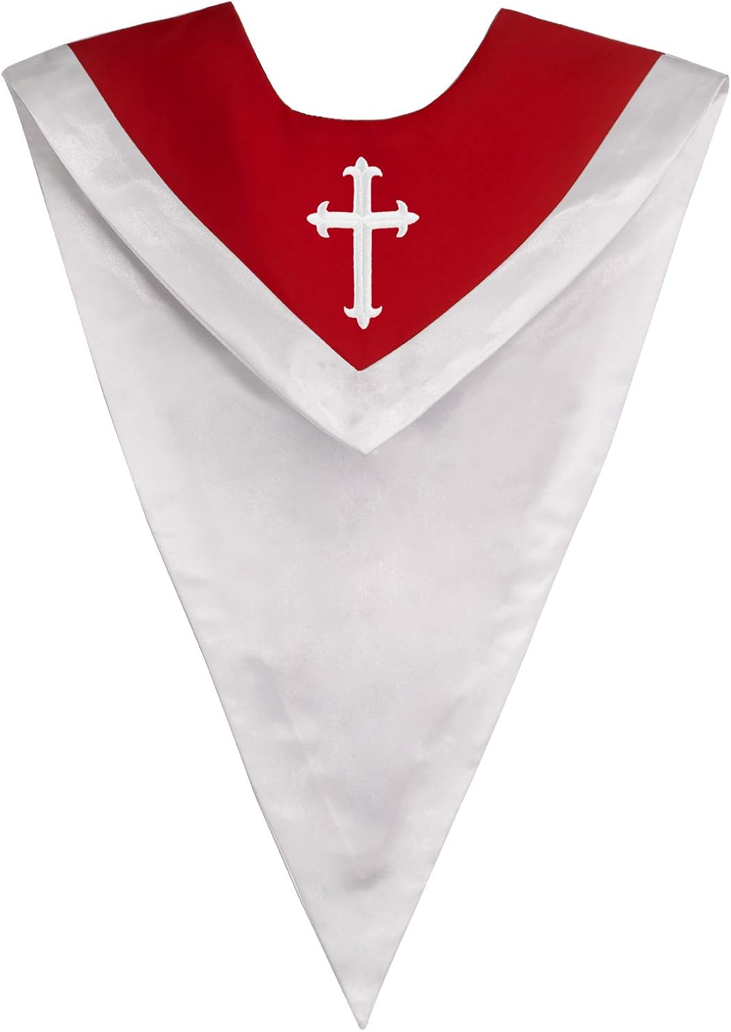 IvyRobes Unisex Reversible V Shape Choir Stole with Border Royal Blue/White: Clothing