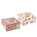 12 Pack Christmas Cupcake Gift Boxes with Windows - Holiday Baking Cupcake and Muffin Holder Containers - Each Box Holds 4 Cupcakes - Christmas and Flower Designs, 6 of Each, 6.25 x 6.25 x 3 Inches