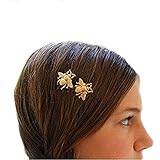 Skyvan 2PCS Girl Exquisite Gold Bee Hairpin Side Clip Hair Accessories