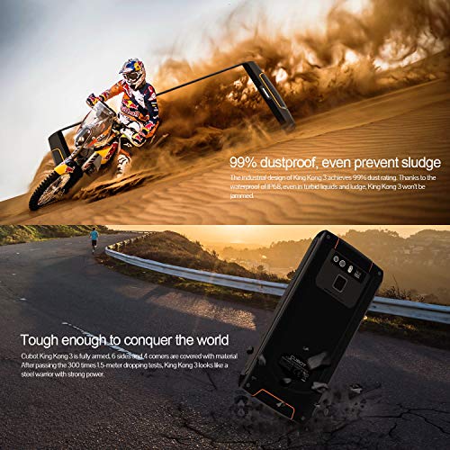 CUBOT King Kong 3, 4G Rugged Smartphone Unlocked, IP68 Waterproof, 5.5 Inch HD+, 6000mAh, 9V/2A Fast Charge, 4GB+64GB, Dual 4G LTE, Android 8.1, 13MP+16MP Triple Cameras, NFC, OTG, Fingerprint, GPS - Thumbnail 2