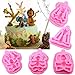 Sharlity 5 Pcs Animal 3d Silicone Molds Fondant Cake Decorating Supplies chocolate mold clay mold