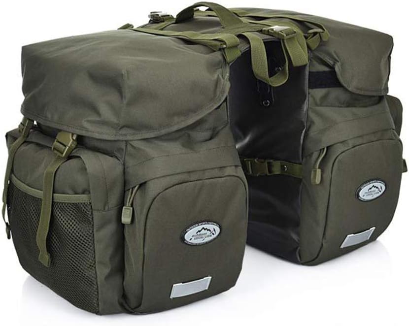 自転車用リアバッグ/自転車用サイドバッグ 50L 大容量 防水 自転車用バッグ キャンバス 自転車用バッグ サイクリングバッグ サイクリング キャンプ/バイク/レインカバー付き