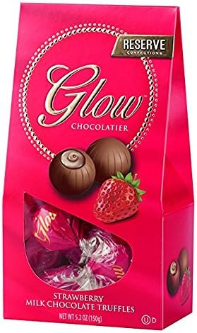 Milk Chocolate Truffles with Creamy Strawberry Filling (Pack of 3) by Glow Chocolatier | Delicious Gourmet Treats with Premium Cocoa | Perfect Holiday, Thanksgiving, Christmas Gift