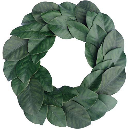 idyllic Flora Wreath, Artificial Magnolia Leaf Grapevine Wreath, 18 Inches for Wedding Wall Decoration - Thumbnail 6