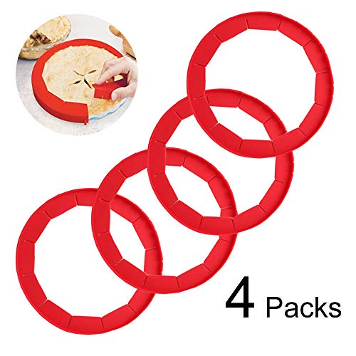 Pizza Protector Adjustable Pie Crust Shield Silicone Pie Protectors Adjustable Bake ...