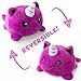 TeeTurtle | The Original Reversible Kittencorn Plushie | Patented Design | Purple | Show your mood without saying a word!