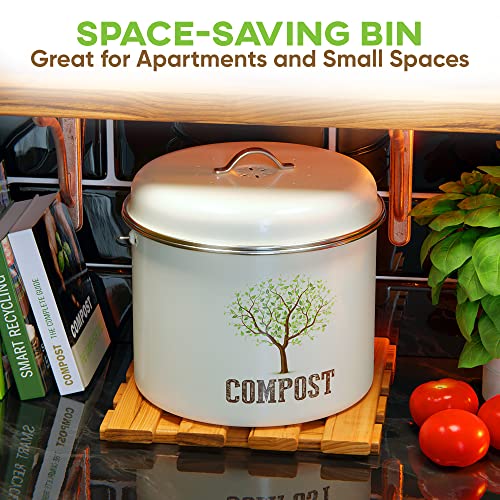 Third Rock Kitchen Compost Bin Countertop 1.3 Gallon Compost Bucket